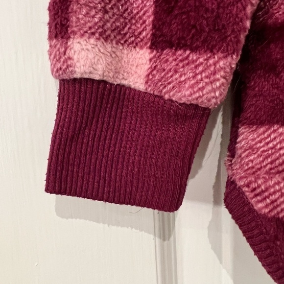 Justice Pajama Romper One-piece Checkered Maroon And Pink Feline Sleepy Size 8 - Picture 5 of 14